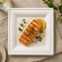 Platos Cuadrados Biodegradables Caña de Azúcar Postre 20cm (500 Uds)
