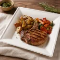 Platos Cuadrados Biodegradables Caña de Azúcar 26cm (50 Uds)