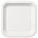 Platos Biodegradables de Cartón Blanco Cuadrados 26cm (25 Uds)