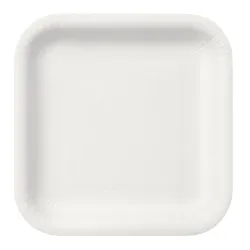 Platos Biodegradables de Cartón Blanco Cuadrados 23cm (500 Uds)