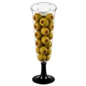 Copas de Cava de Plástico PS CON TAPA 150ml Pie Negro (50 Uds)
