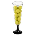 Copas de Cava de Plástico PS CON TAPA 150ml Pie Negro (50 Uds)