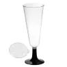 Copas de Cava de Plástico PS CON TAPA 150ml Pie Negro (500 Uds)