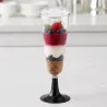 Copas de Cava de Plástico PS CON TAPA 150ml Pie Negro (500 Uds)