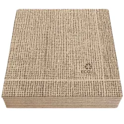 Servilletas Papel Eco Punta-Punta 40x40cm Natur Arpillera (600 Uds)