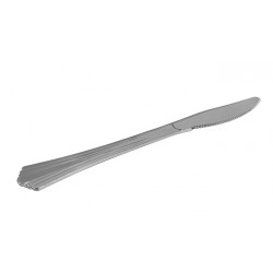 Cuchillos de Plástico Metalizado Lux 18cm (25 Uds)
