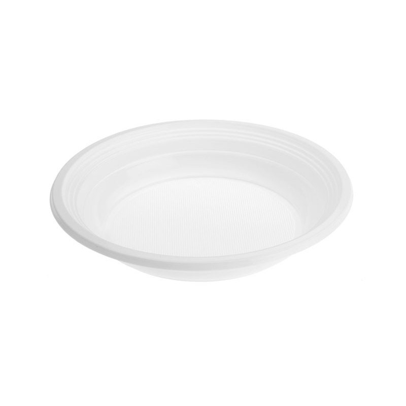 Masterpiece - Platos de plástico duro de calidad superior: 25 platos hondos  grandes y 25 platos hondos pequeños, 1, Blanco/Plateado