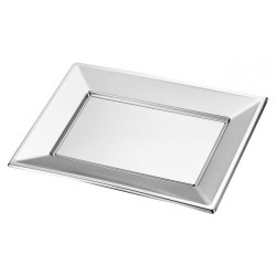 Bandejas de Plástico Plateadas 33 x 22,5cm (2 Uds)