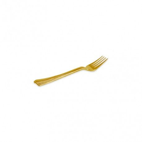 Mini Tenedores de Plástico Dorados 10cm (600 Uds)