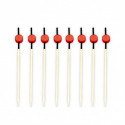 Pinchos de Bambú Decorados Negro y Rojo 120mm. (200 Uds)